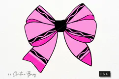 Pink Crayon Coquette Bow PNG | Back To School PNG Product Image 4