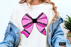 Pink Crayon Coquette Bow PNG | Back To School PNG Product Image 5