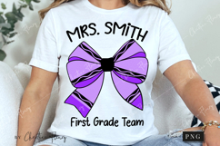 Purple Crayon Coquette Bow PNG | Back To School PNG Product Image 3