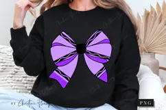 Purple Crayon Coquette Bow PNG | Back To School PNG Product Image 4