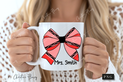 Red Crayon Coquette Bow PNG | Back To School PNG Product Image 2
