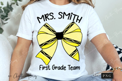 Yellow Crayon Coquette Bow PNG | Back To School PNG Product Image 3