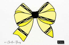 Yellow Crayon Coquette Bow PNG | Back To School PNG Product Image 4