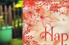 Elegant Coral Floral &amp; Presents Happy Holidays Garden Flag Product Image 2