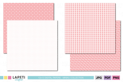 Coordinated baby shower digital backgrounds in blush coral