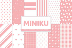 Coral pink baby themed 12x12 digital paper pack with coordinated nursery patterns
