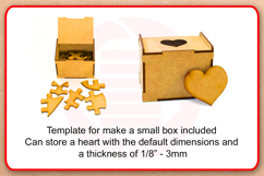 Laser cut SVG Heart puzzle template Valentines day gift Product Image 4