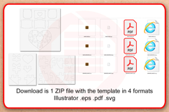 Laser cut SVG files Heart puzzle template digital download Product Image 5