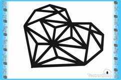 Geometric Heart for Laser CNC / gift of Valentine Product Image 1