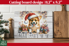 Christmas cutting board, Christmas Corgi Kitchen Chart PNG Product Image 1