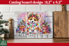 Christmas cutting board, Christmas Corgi Kitchen Chart PNG Product Image 1