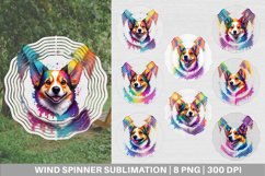 Wind Spinner Corgi dog colorful watercolor splash Product Image 1