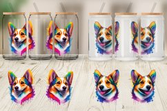 Corgi Dog Colorful Glass Can Wraps Product Image 6