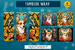 Corgi tumbler wrap Flower dog tumbler