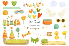 Watercolor cute corgi clipart. Fluffy corgi PNG Product Image 3