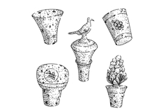Decorative wine corks bottle stoppers hand drawn illustratio Product Image 1
