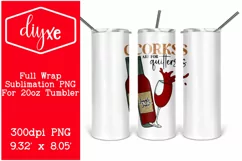 Corks Are For Quitters| 20oz Tumbler | Christmas PNG Product Image 1