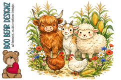 Whimsical Farm Animal Clipart Product Image 1