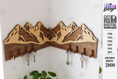 Wooden Corner Key Holder Rack Laser Cut Bundle | Wall Decor Product Image 4