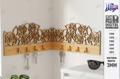 Corner Key Holder Rack Laser Cut | Wall Decor | Home Decor Product Image 1