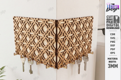 Wooden Corner Key Holder Rack Laser Cut Bundle | Wall Decor Product Image 9