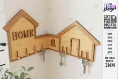 Wooden Corner Key Holder Rack Laser Cut Bundle | Wall Decor Product Image 11
