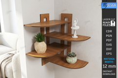Corner Shelf Laser Cut | Wall Shelf | Wall Decor |Home Decor Product Image 1
