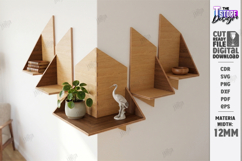 Modern Corner Shelf Laser Cut | Home Decor | Wall Decor SVG Product Image 1