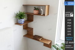 Corner Shelf Laser Cut Bundle | Wall Shelf | Home Decor SVG Product Image 7