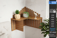 Corner Shelf Laser Cut | Wall Shelf | Wall Decor |Home Decor Product Image 1