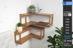 Corner Shelf Laser Cut Bundle | Wall Shelf | Home Decor SVG Product Image 4