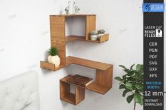 Corner Shelf Laser Cut Bundle | Wall Shelf | Home Decor SVG Product Image 5