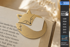 Cute Sleeping Animal Corner Bookmark Laser Cut | Fox SVG Product Image 1