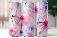 Pink CornflowerTumbler|3d Herbarium Tumbler Wrap Product Image 5