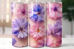 Pink CornflowerTumbler|3d Herbarium Tumbler Wrap Product Image 6