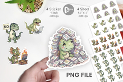 Corporate Burnout Dino Sticker Product Image 1