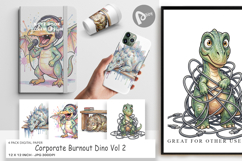 Corporate Burnout Dino Digital Paper Product Image 1