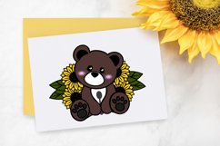 baby bear with flowers and spoon - kawaii Spoonie bear cub Product Image 1