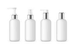 Blank Cosmetic Packaging Bottles Mockup with Metal Cap Product Image 1