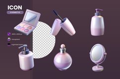 Cosmetic icon soft purple color in plastic 3d style Product Image 1
