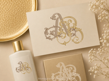 AB BA Wedding Monogram Logo | Elegant Initials Vector Product Image 5