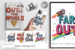 Cosmic Space Quotes Digital Paper Product Image 1