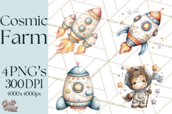 Astronaut Farm Animals PNG Clipart, Space Clip Art Product Image 1