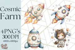 Astronaut Farm Animals PNG Clipart, Space Clip Art Product Image 1