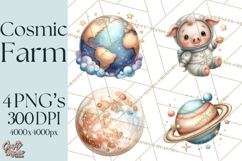 Astronaut Farm Animals PNG Clipart, Space Clip Art Product Image 1