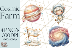 Astronaut Farm Animals PNG Clipart, Space Clip Art Product Image 1