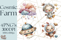 Astronaut Farm Animals PNG Clipart, Space Clip Art Product Image 1