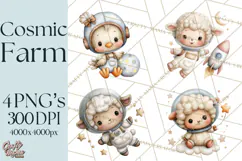 Astronaut Farm Animals PNG Clipart, Space Clip Art Product Image 1