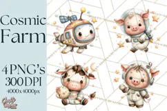 Astronaut Farm Animals PNG Clipart, Space Clip Art Product Image 1