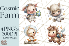 Astronaut Farm Animals PNG Clipart, Space Clip Art Product Image 1